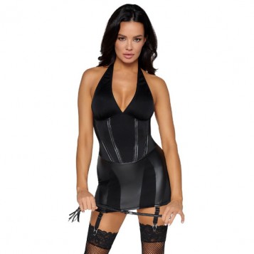 Cottelli Wetlook Dominatrix Dress Black