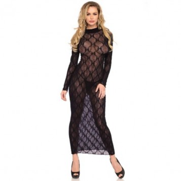 Leg Avenue Long Sleeved - Φόρεμα Μαύρο