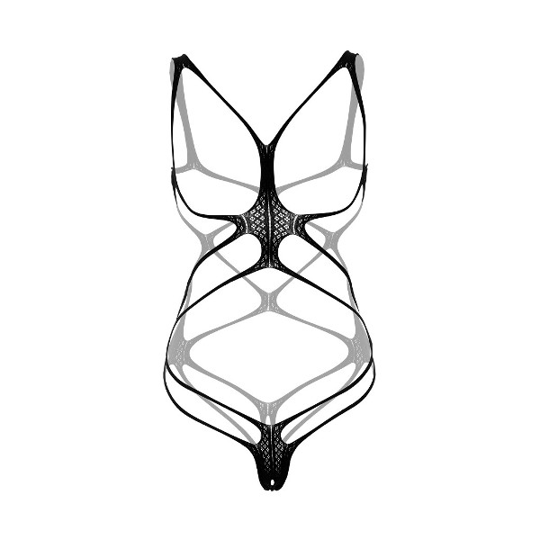 Erotic Set - Daring Intimates Bodysuit Οpen Cups Black