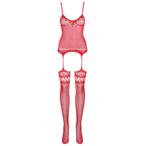Αισθησιακό Ντύσιμο - Obsessive F214 - Ολόσωμο Καλσόν Κόκκινο
