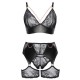 Sexy Bras - Cottelli Curves Wetlook Lace Set Black