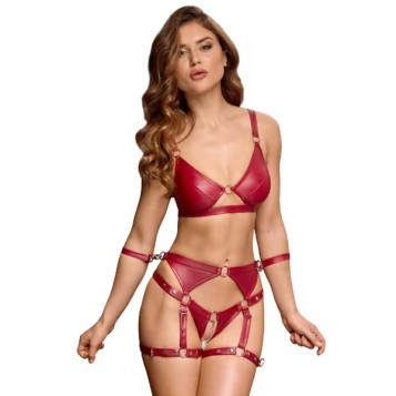 Cottelli Bondage Wet Look Set Red