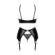 Women's Lingerie - Obsessive Norides Garter 3pcs Set Black Women's Lingerie - Obsessive Norides Garter 3pcs Set Black