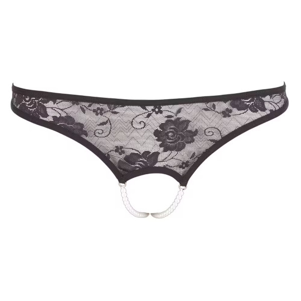 Underwear - Cottelli Collection String with Pearls Black