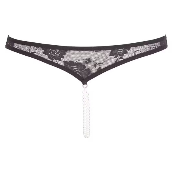 Underwear - Cottelli Collection String with Pearls Black