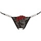 Women' s Underwear - Crotchless Rose Thong Black Women' s Underwear - Crotchless Rose Thong Black
