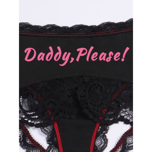 Std Daddy Please - Δαντελωτό Εσώρουχο Με Άνοιγμα Μαύρο Std Daddy Please - Δαντελωτό Εσώρουχο Με Άνοιγμα Μαύρο