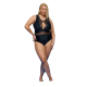 Std Plus Size - Ολόσωμο Μαγιό Με Διαφάνεια Μαύρο