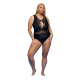 Std Plus Size - Ολόσωμο Μαγιό Με Διαφάνεια Μαύρο