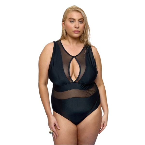 Std Plus Size - Ολόσωμο Μαγιό Με Διαφάνεια Μαύρο Std Plus Size - Ολόσωμο Μαγιό Με Διαφάνεια Μαύρο