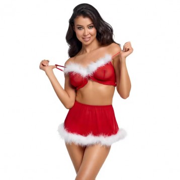 Cottelli Collection Xmas - Σετ με Φούστα Κόκκινο