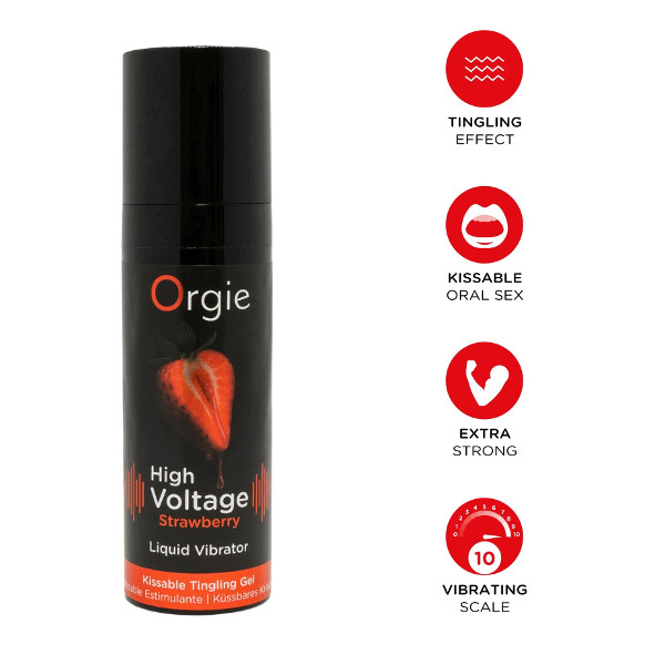 Διεγερτικά - Orgie High Voltage Strawberry - Διεγερτικό με Δόνηση 15ml