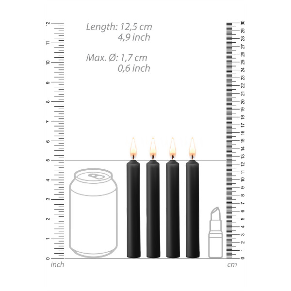 Bdsm Accessories - Teasing Wax Candles Black 4pcs
