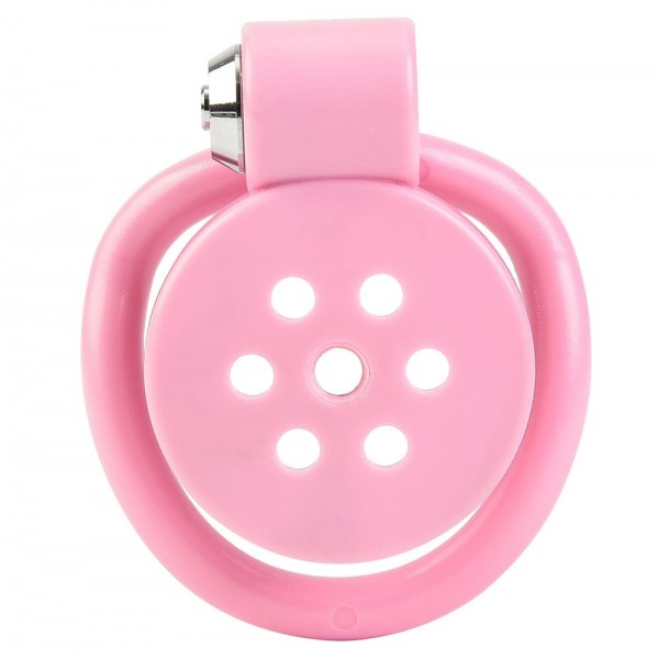 Std Ultra-flat Micro Chasity Cage With Rings Pink