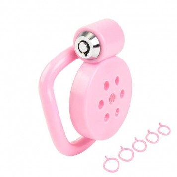 Std Ultra-flat Micro Chasity Cage With Rings Pink Std Ultra-flat Micro Chasity Cage With Rings Pink