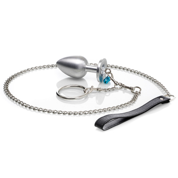 Anal Plugs Set - Zenn Anal Plug Leash Set Silver