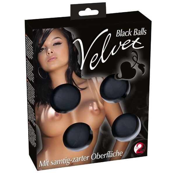 Μπίλιες - You2toys Velvet - Πρωκτικές Χάντρες Μαύρες 4τμχ