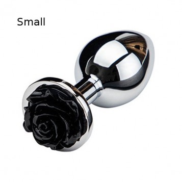 Guilty Toys Anal Plug S Black Rose Silver 6cm