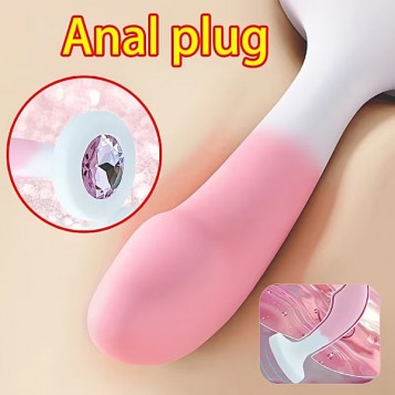 Std Anal - Σφήνα Πρωκτού Κόσμημα Ροζ Λευκή 8εκ