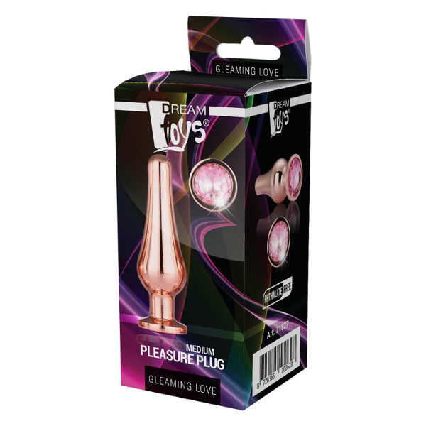 Diamond Plugs - Gleaming Love Rose Gold Plug Medium