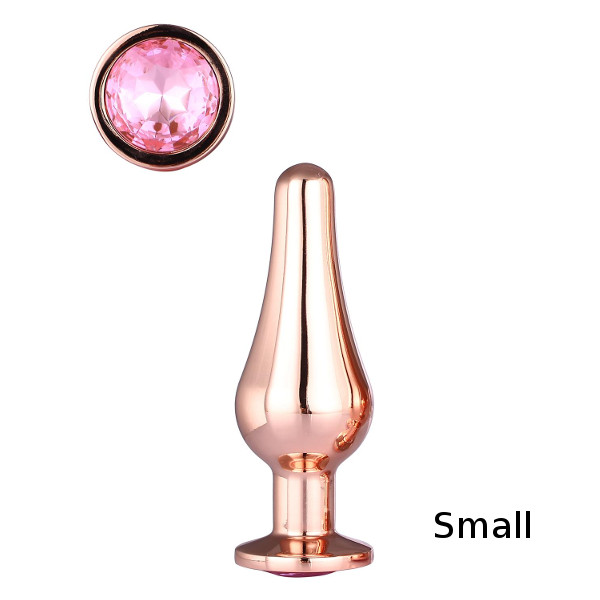 Diamond Anal Plugs - Gleaming Love Rose Gold Plug Small