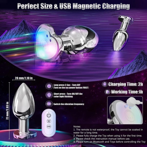 Σφήνες - Std Wireless - Δονούμενη Σφήνα Καρδιά LED Πολύχρωμη Σφήνες - Std Wireless - Δονούμενη Σφήνα Καρδιά LED Πολύχρωμη