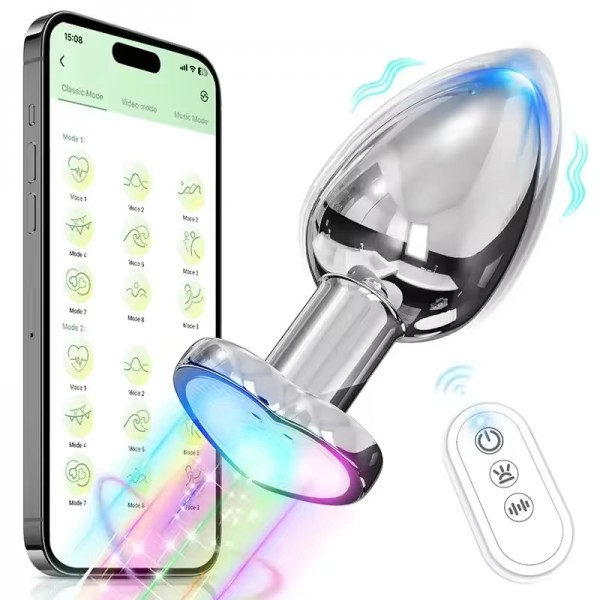 Σφήνες - Std Wireless - Δονούμενη Σφήνα Καρδιά LED Πολύχρωμη Σφήνες - Std Wireless - Δονούμενη Σφήνα Καρδιά LED Πολύχρωμη