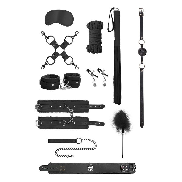 Bdsm Bondage Set - Ouch Intermediate Bondage Kit Black