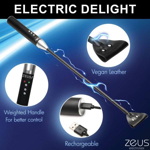 Zeus E-stim - Μαστίγιο Ηλεκτροδιέγιερσης Μαύρο Zeus E-stim - Μαστίγιο Ηλεκτροδιέγιερσης Μαύρο