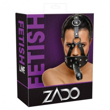 Zado Leather Head - Φίμωτρο με Dildo Μαύρο Zado Leather Head - Φίμωτρο με Dildo Μαύρο