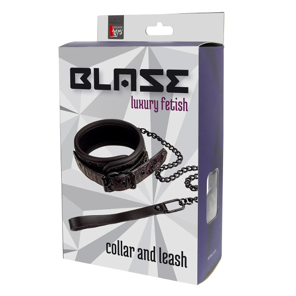 Bdsm Collars - Blaze Collar and Leash Croco Purple