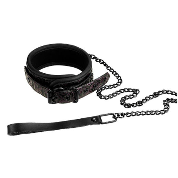 Bdsm Collars - Blaze Collar and Leash Croco Purple