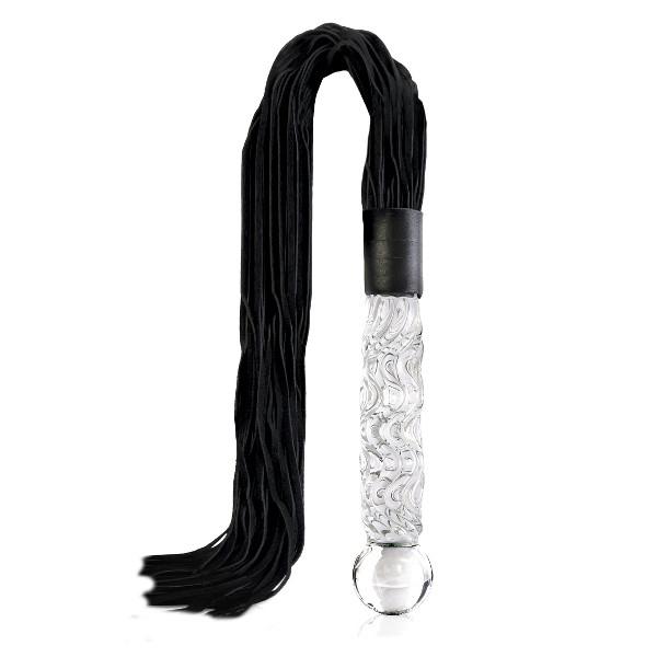 Bdsm Μαστίγια - Icicles No.38 Glass - Μαστίγιο με Κρόσια Μαύρα