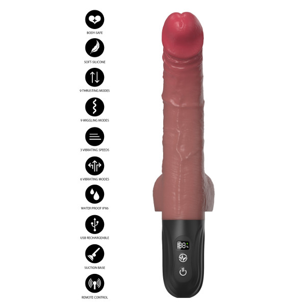 Realistic Vibs - Inferno Wiggling Thrusting Vibrator Flesh