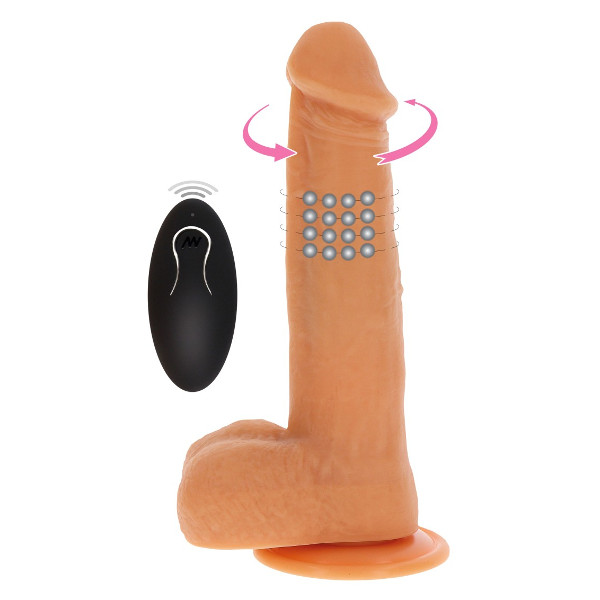 Realistic Vibrators - Toyjoy Rotating Beads Vibrating Dildo