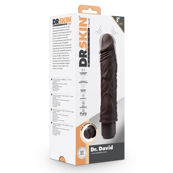 Realistic Vibrators - Dr. Skin David Cock Vibe 8 Chocolate