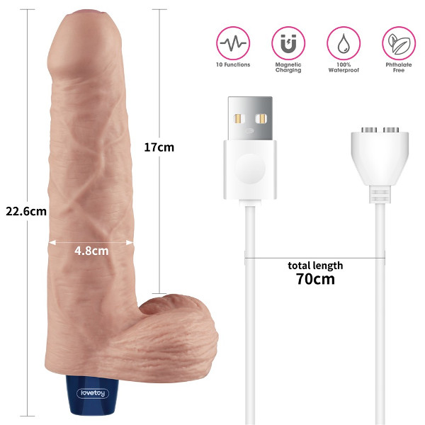 Realistic Vibs - Lovetoy Real Softee 9 Vibrator Flesh