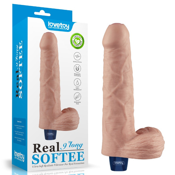 Realistic Vibs - Lovetoy Real Softee 9 Vibrator Flesh
