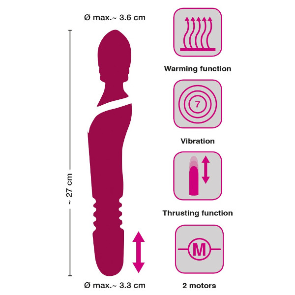 Δονητές - Massage Wand Warming Thrusting - Κόκκινος 27εκ Δονητές - Massage Wand Warming Thrusting - Κόκκινος 27εκ
