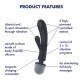 Vibs - Satisfyer Triple Lover Wand Vibrator Black 9.5cm Vibs - Satisfyer Triple Lover Wand Vibrator Black 9.5cm