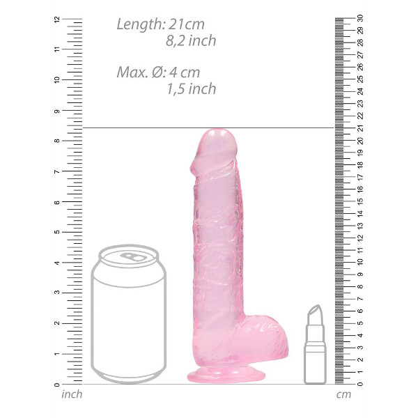 Realrock 8inch Jelly Dildo - Ομοίωμα Ροζ 21εκ