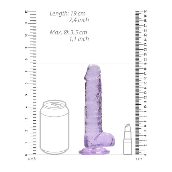 Realrock 7inch Jelly Dildo - Ομοίωμα Μωβ 19cm