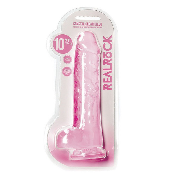 Dildos - Realrock 10inch Jelly Dildo - Ομοίωμα Ροζ 25εκ
