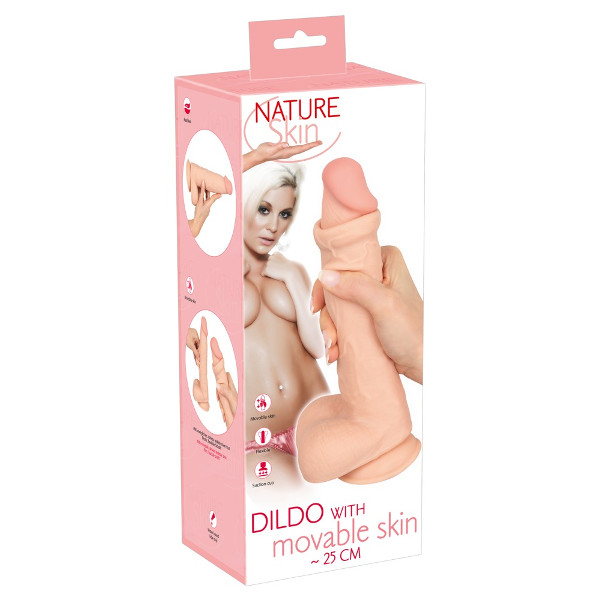 Φυσικά Ομοιώματα - Nature Skin Movable Skin Dildo - Φυσικό 19εκ
