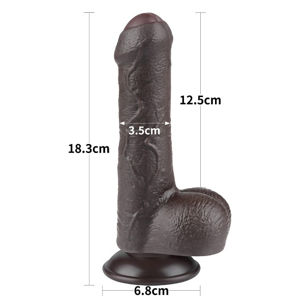 Dildos - Sliding Skin Dual Layer Dong 7 New Black