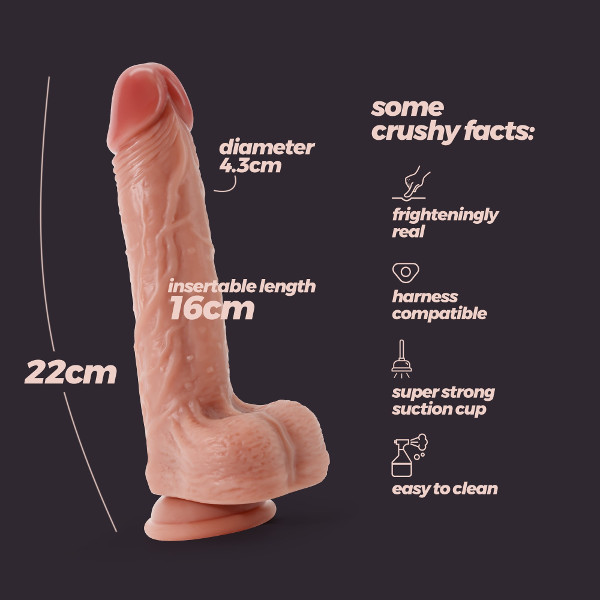 Realistic - Crushious Inviktus Silicone Dildo Flesh 22cm