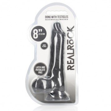 Realrock 8 Dong Testicles - Dildo Μαύρο 20εκ Realrock 8 Dong Testicles - Dildo Μαύρο 20εκ