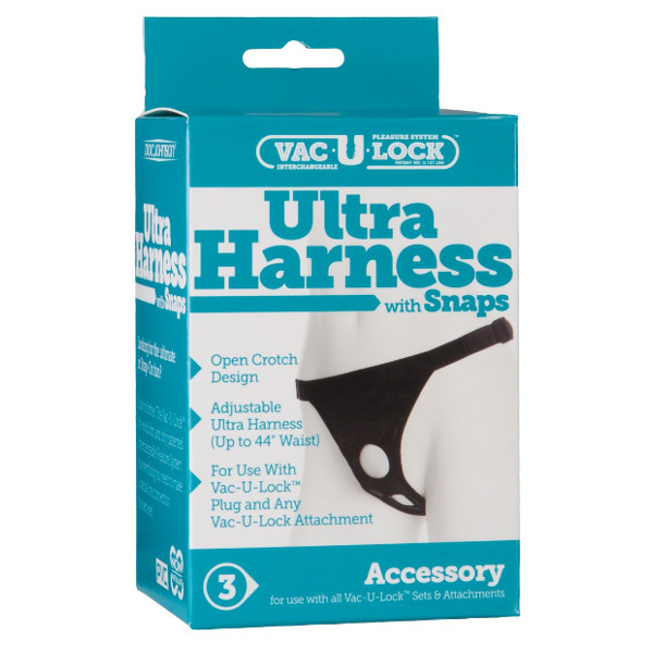 Strap on Belts - Ultra Harness With Snaps Black