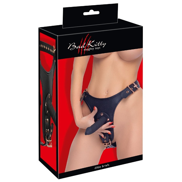 Γυναικεία - Bad Kitty Dildo Briefs - Διπλό Στραπον Μαύρο Γυναικεία - Bad Kitty Dildo Briefs - Διπλό Στραπον Μαύρο