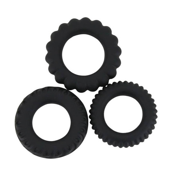 Penis Rings Set - AE 6-Piece Penis Ring Set Black